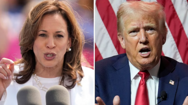 Donald Trump and Kamala Harris. (Picture: AP)