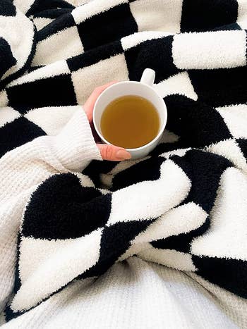 Plush Checkerboard Throw Blanket