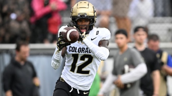 Colorado wide receiver Travis Hunter (12) warms up before an NCAA college football game against Central Florida, Saturday, Sept. 28, 2024, in Orlando, Fla.AP