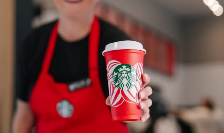 ustomers can get a free Starbucks reusable red cup with select purchases (Starbucks)