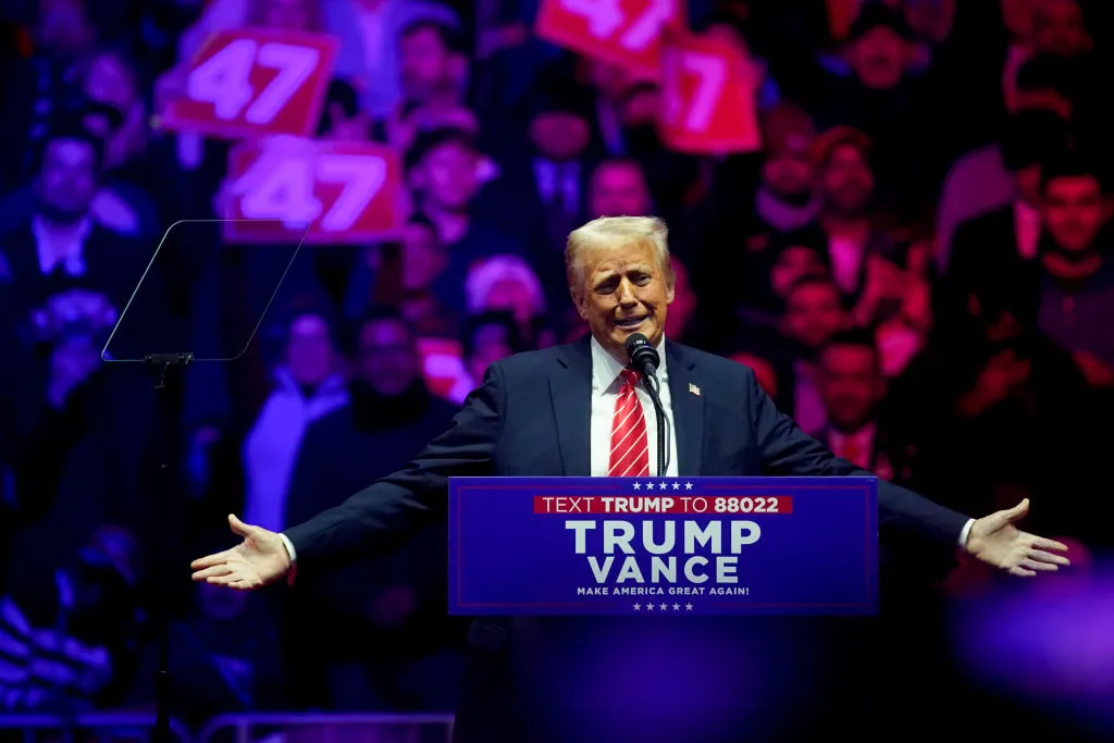 President-elect Donald Trump during a rally Jan. 19, 2025 on the eve of his Inauguration at Capital One Arena in Washington, DC Al Drago—Bloomberg via Getty Images